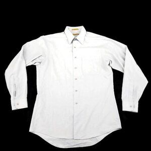 Milano Uomo Men's 15 1/2 34/35 Long Sleeve Gray Button Down Dress Shirt M
